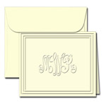 Classic Impressions Embossed Stationery - Tri-Border Gift Enclosure with Monogram (ES707M)