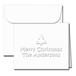 Classic Impressions Embossed Stationery - Christmas Tree Gift Enclosure Cards (WB7006)