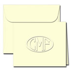 Classic Impressions Embossed Stationery - Oval Monogram Gift Enclosure Cards (WB7058)