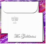 Classic Impressions Embossed Stationery - Menorah Gift Enclosure Cards (WB7168)