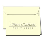 Classic Impressions Embossed Stationery - Merry Christmas Gift Enclosure Cards (WB7170)