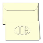 Classic Impressions Embossed Stationery - Oval Monogram Gift Enclosure Cards (WB8083)