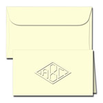 Classic Impressions Embossed Stationery - Diamond Monogram Gift Enclosure Cards (WB8118)