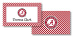 Noteworthy Collections College Calling Cards - Gingham (Alabama) (CEC-ALA03)