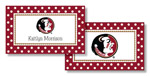 Noteworthy Collections College Calling Cards - Polka Dot (Florida State) (CEC-FSU06)