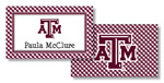 Noteworthy Collections College Calling Cards - Gingham (Texas A&M) (CEC-TAM03)