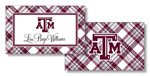 Noteworthy Collections College Calling Cards - Plaid (Texas A&M) (CEC-TAM05)