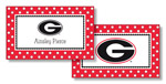 Noteworthy Collections College Calling Cards - Polka Dot (Georgia) (CEC-UGA06)