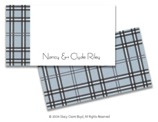 Stacy Claire Boyd Calling Card - Tiny Blue Classic Plaid (44009)