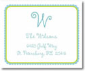 Stacy Claire Boyd Calling Cards - Blue Round Ruffled Border