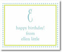 Stacy Claire Boyd Calling Cards - Aqua Dotted Border