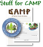 Stuff for Camp: Postcards, Stationery, Address Labels, Pads, Laundry Bags, Luggage/ID Tags and more