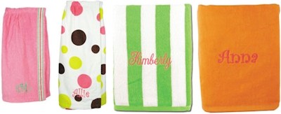 Personalized Bath Towels & Bath Wraps