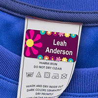 Laundry Safe Clothing Labels by Camp Stuff (Flower #1)