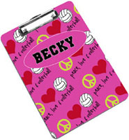 Devora Designs - Clipboards (Peace Love and Volleyball) PEACEVOLLEY-CLPB