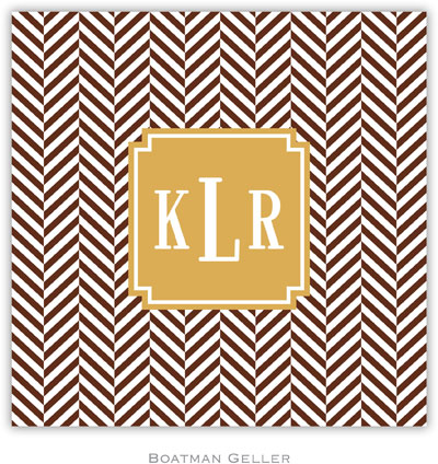 Personalized Coasters by Boatman Geller (Herringbone Chocolate Preset)