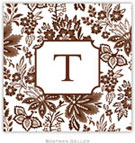 Personalized Coasters by Boatman Geller (Classic Floral Brown)