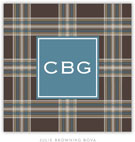 Julie Browning Bova Coasters - Plaid Blue (JCO7)