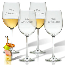 Personalized Wine Glass Stemware Name - Set of 4