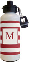 Kelly Hughes Designs - Water Bottles (Stripe Deep Red - Cream) (wb1106)