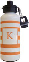 Kelly Hughes Designs - Water Bottles (Stripe Orange - White) (wb1109)