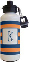Kelly Hughes Designs - Water Bottles (Stripe Navy - Orange) (wb1110)