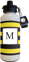 Kelly Hughes Designs - Water Bottles (Stripe Black - Yellow) (wb1111)