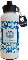 Kelly Hughes Designs - Water Bottles (Peace Out Blue) (wb390)