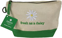 Embroidered Cosmetic Bags - Fresh As A Daisy Doodle Pouches