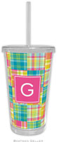 Boatman Geller - Personalized Beverage Tumblers (Madras Patch Bright Preset)