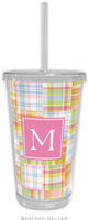 Boatman Geller - Personalized Beverage Tumblers (Madras Patch Pink Preset)