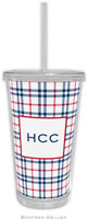 Boatman Geller - Personalized Beverage Tumblers (Miller Check Navy & Red)