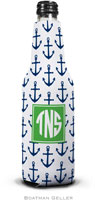 Personalized Bottle Koozies by Boatman Geller (Anchors Navy Preset)