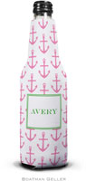 Personalized Bottle Koozies by Boatman Geller (Anchors Pink)