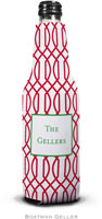 Personalized Bottle Koozies by Boatman Geller (Trellis Reverse Cherry)