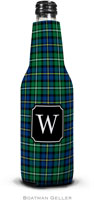 Personalized Bottle Koozies by Boatman Geller (Black Watch Plaid Preset)