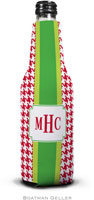 Personalized Bottle Koozies by Boatman Geller (Alex Houndstooth Red)