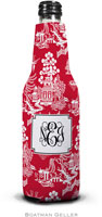 Personalized Bottle Koozies by Boatman Geller (Chinoiserie Red)