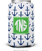 Personalized Can Koozies by Boatman Geller (Anchors Navy Preset)