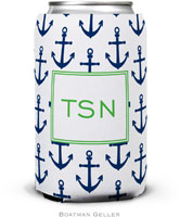 Personalized Can Koozies by Boatman Geller (Anchors Navy)