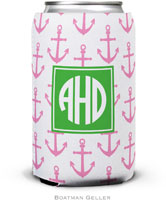 Personalized Can Koozies by Boatman Geller (Anchors Pink Preset)