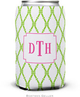 Personalized Can Koozies by Boatman Geller (Bamboo Green & Raspberry)