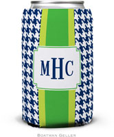 Personalized Can Koozies by Boatman Geller (Alex Houndstooth Navy)