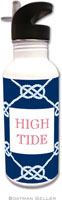 Personalized Water Bottles by Boatman Geller (Nautical Knot Navy)