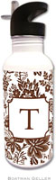 Personalized Water Bottles by Boatman Geller (Classic Floral Brown)