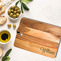 Personalized Acacia Small Cutting Board by Carved Solutions