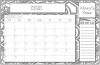 Color-In Monthly Planner