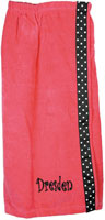 Adult Bath Wraps - Pink with Black Polka Dot Stripe (W13)