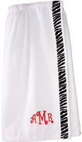 Adult Bath Wraps - White with Zebra Stripe (W19)
