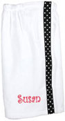 Youth Bath Wraps - White with Black Polka Dot Stripe (W51)